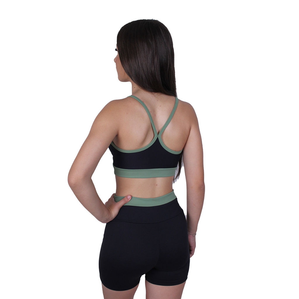 Conjunto Academia Short + Top Alça Fina em Poliamida