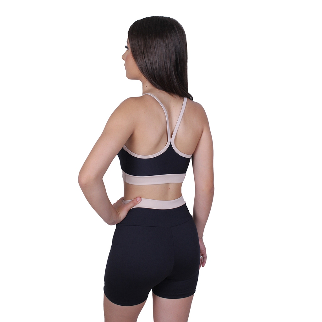 Conjunto Academia Short + Top Alça Fina em Poliamida