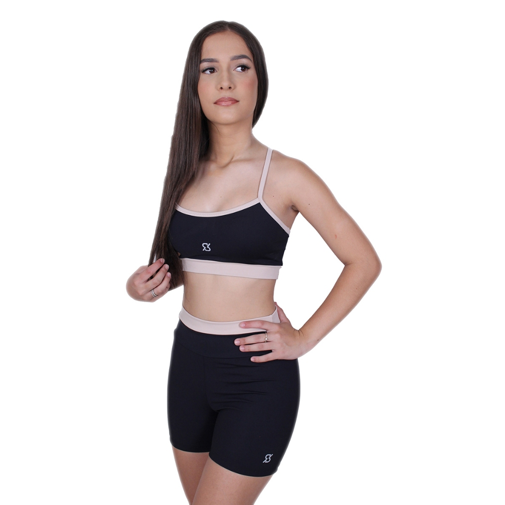 Conjunto Academia Feminino de Poliamida Short e Top Zero Transparencia Atacado
